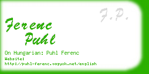 ferenc puhl business card